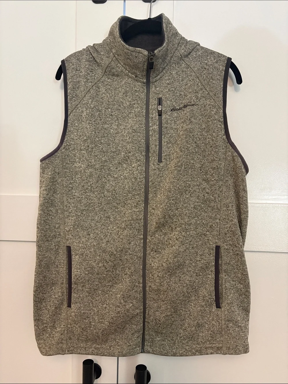 Eddie Bauer Men's Heather Gray Fleece Vest
